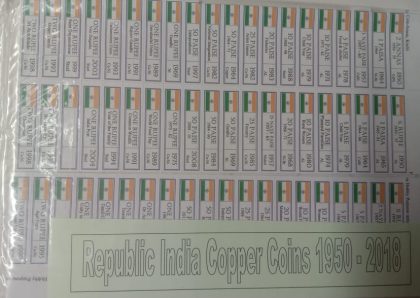 Republic India Copper Coins 1950-2018  (stickers)