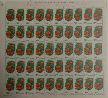 Definitive 6th Series Oranges 3.25p (Stamp Full Sheet) - 100 Stamps