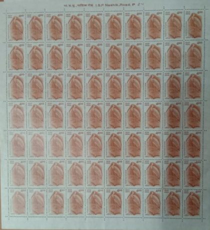 Definitive 9th Series Painted Stork  Rs.4 (Stamp Full Sheet) - 100 Stamp