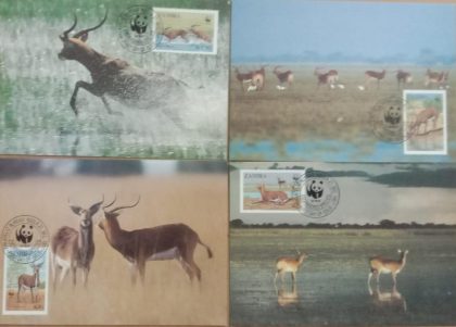 World Wide Fund For Nature Black Lechwe  Set of 4 (Maxim Card)