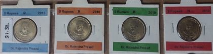 5 Rupee - Dr Rajendra Prasad - 4 NOS -   C/ B/ H/ N_UNC  Mint