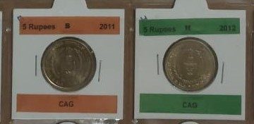 5 Rupee - C A G- 4 NOS -   C/ B/ H/ N_UNC  Mint