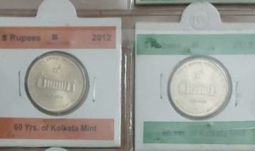 5 Rupee - 60 years of Kolkata Mint- 4 NOS -   C/ B/ H/ N_UNC  Mint