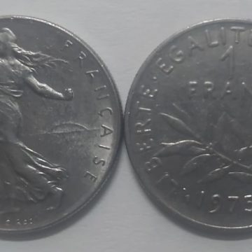 1 Franc 1975 Liberte Egalite Fraternite (used)