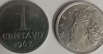 BRASIL 1 CENTAVOS 1967(used)