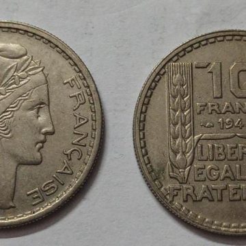 10 Francs 1945 Liberte Egalite Fraternite (used)