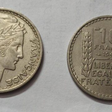 10 Francs 1948 Liberte Egalite Fraternite (used)