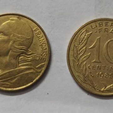 10 Centimes 1985  Liberte Egalite Fraternite (used)