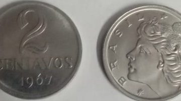 BRASIL 2 CENTAVOS 1967 (used)