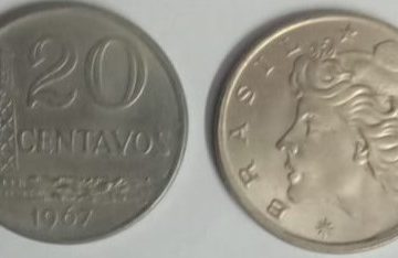 BRASIL 20 CENTAVOS 1967 (used)