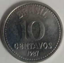 BRASIL 10 CENTAVOS 1987 (used)