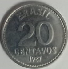BRASIL 20 CENTAVOS 1987 (used)