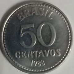 BRASIL 50 CENTAVOS 1988 (used)
