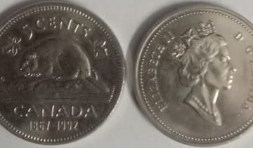 5 Cents Canada 1867-1992 Elizabeth II D.G Regina  (used)