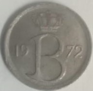 BELGIUM  25 Cent -1972 (used)