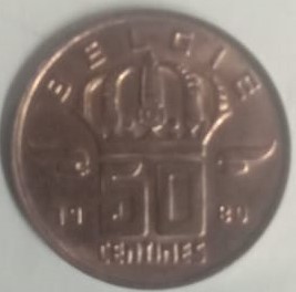 BELGIUM  50 Cent -1980 (used)
