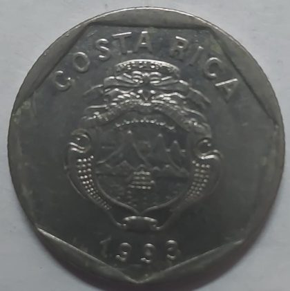 COASTARICA 5 Colones 1993 (used) - Image 2