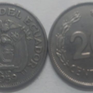 Ecuador 20 Centavos 1959 (Used)