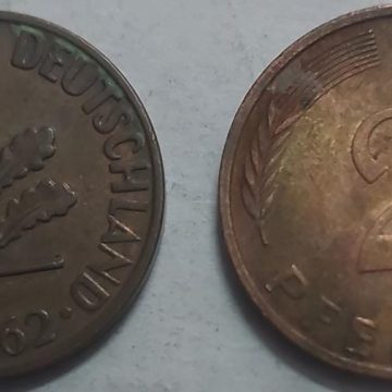 GERMANY 2  PFENNIG 1962 (USED)
