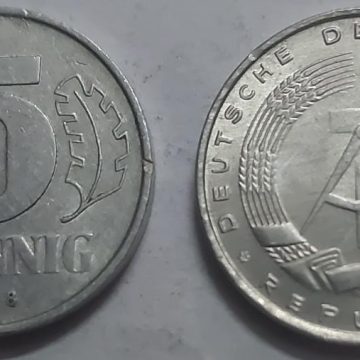 GERMANY 5  PFENNIG 1968 (USED)