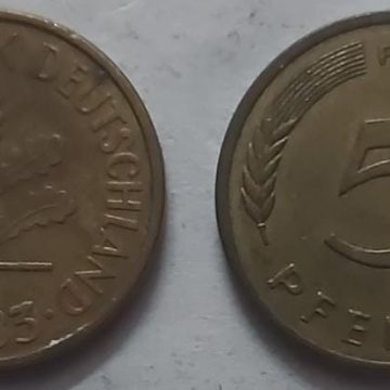 GERMANY 5  PFENNIG 1983 (USED)