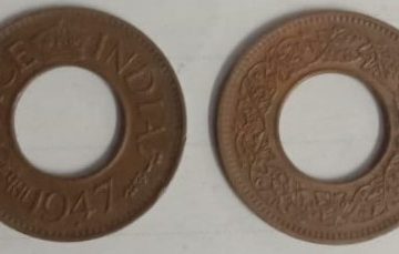 British India Coin GEORGE VI-1 PICE1947(used)(COPPER)