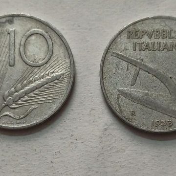 ITALY 10 LIRE 1953 Aluminium Coin (used)