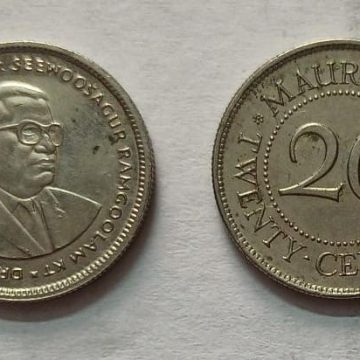 MAURITIUS 20 CENTS 1990 (used)