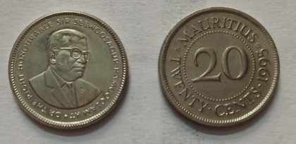 MAURITIUS 20 CENTS 1995 (used)