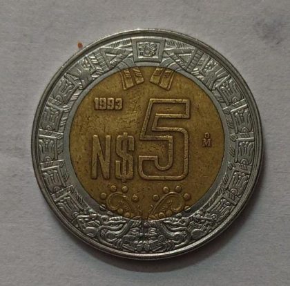 MEXICO 5 PESOS 1993 (used) - Image 2
