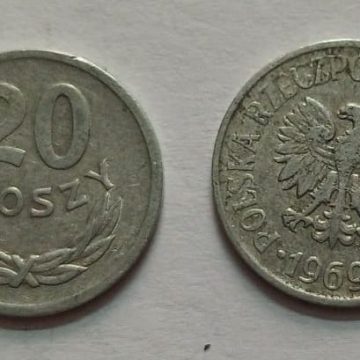 POLAND 20 GROSZY 1969 (USED}
