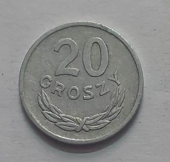 POLAND 20 GROSZY 1975 (USED}