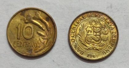 Peru 10 Centavos 1967 (USED)