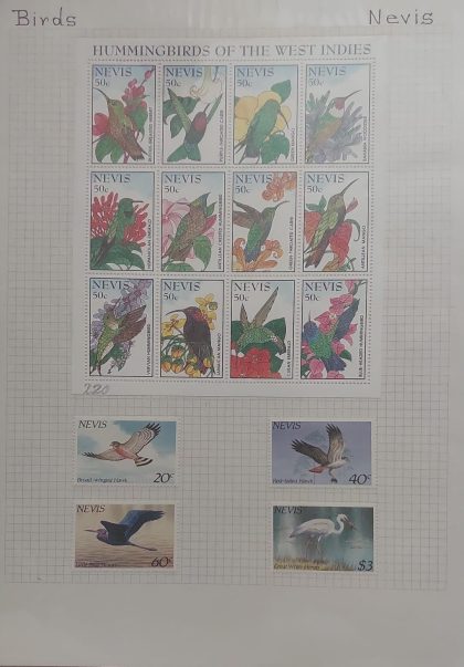 Thematic Birds Stamps of NEVIS  1 Minature sheet 4 Stamps Mint