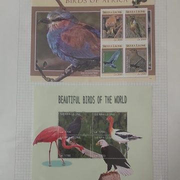Thematic Birds Stamps of SIERRALEONE 2 Minature Sheets