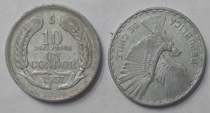 CHILE  10 CENT  Coin 1957 (USED)