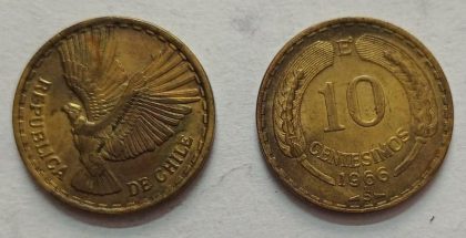 CHILE  10 CENT  Coin 1966 (USED)