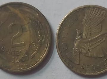 CHILE  2 CENT  Coin 1967 (USED)