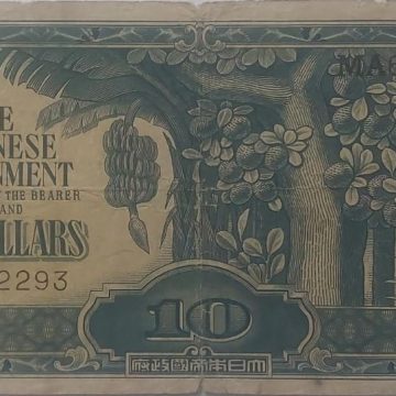 Japanese Currency 10 Dollars  (slightly damaged)