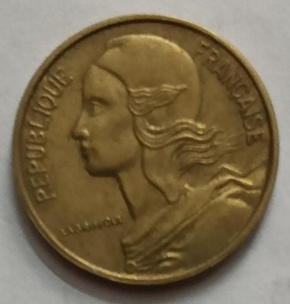 5 Centimes 1968 Liberte Egalite Fraternite (used) - Image 2