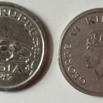 British India Coin GEORGE VI-ONE RUPEE 1947(USED) (Nickle)