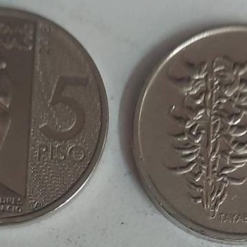 PHILIPPINES  5 PISO 2018 Coin(used)