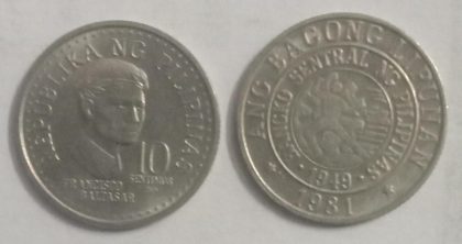 PILIPINAS 10 CENTIMOS Coin 1981(used)