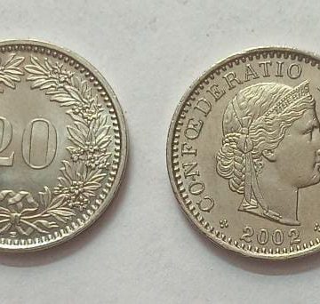 SWITZERLAND 20 Rappen2001Confoederatio Helvetica Coin (used)1