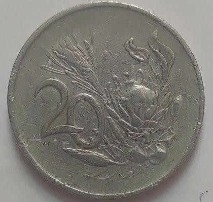 SOUTH AFRICA 20 Cent Coin 1965 (used) - Image 2
