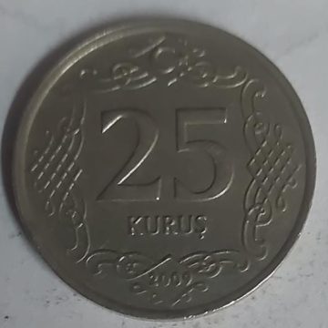 TURKEY 25 KURUS Coin 2009  (used)