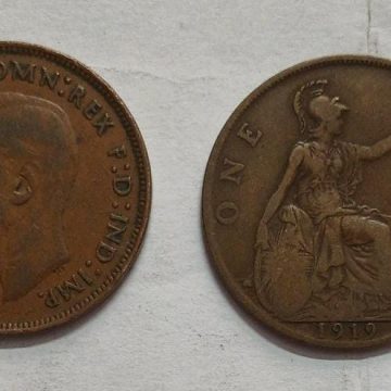 UK 1 Penny Coin 1919 (USED)