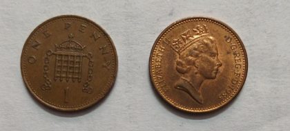 UK 1 Penny Coin 1985 (USED)