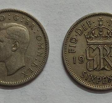 UK 6 Pence Coin 1948 (USED)