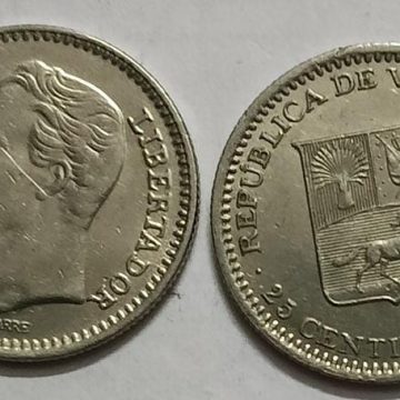 Venezuela 25 centimos Coin  1965  (Used)